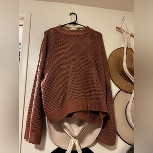 Pink Lily / LIKE NEW ⭐️ waffle print balloon sleeve sweater